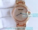 Copy Cartier Ballon Bleu De Cartier All Rose Gold Diamond Watch